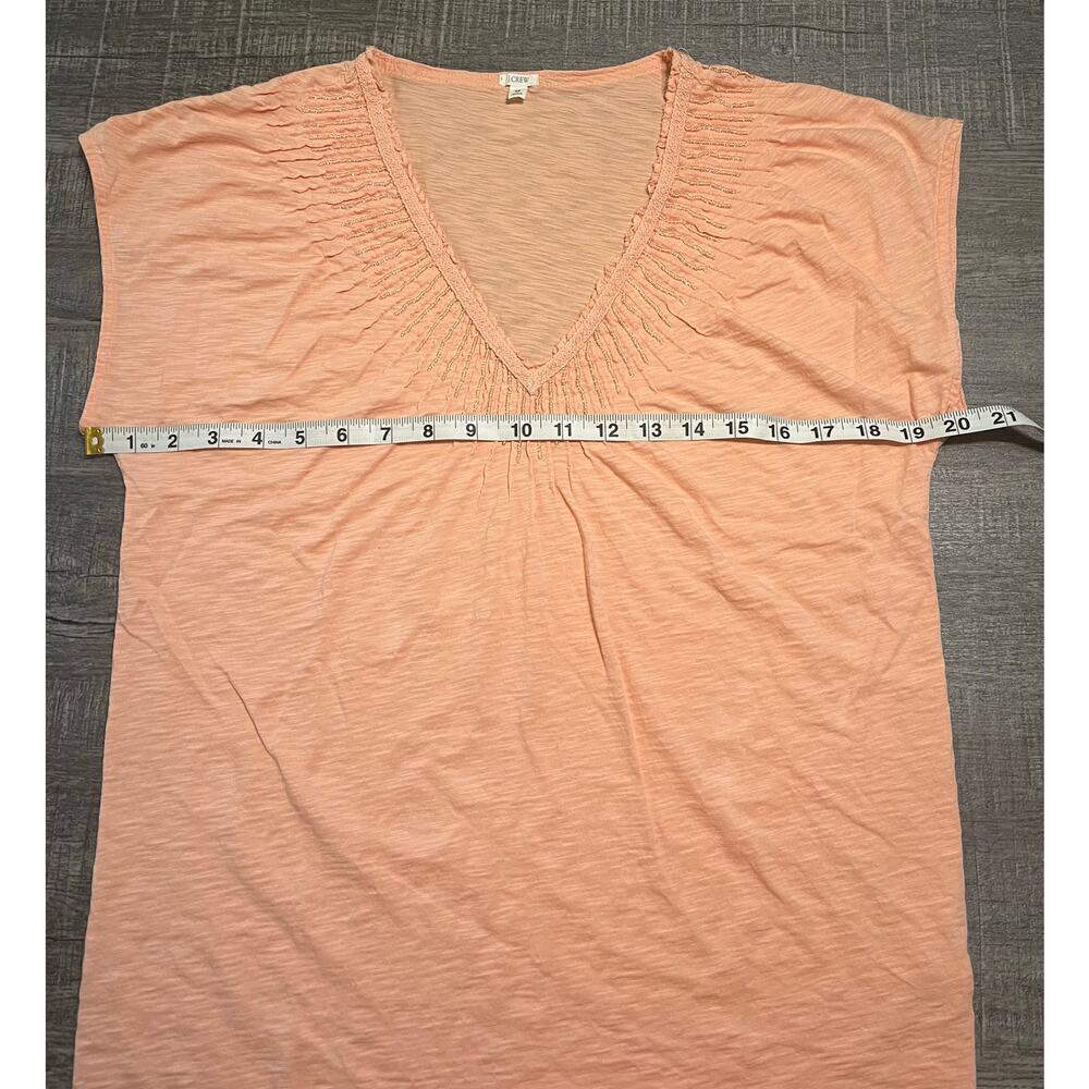 J.Crew Women’s 100% Cotton Ruffled and Beaded V-Neck Collar, Peach, Size M - Picture 6 of 10